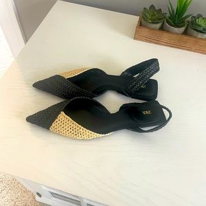 Zara raffia sling backs- NEW